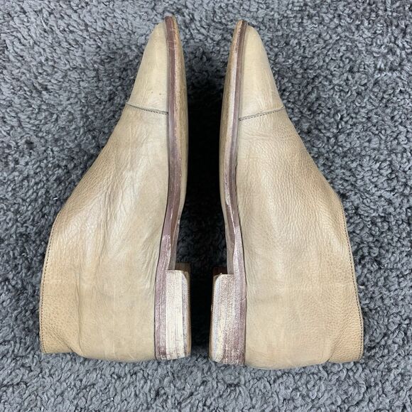 Free People Royale Flat In Taupe Size 7.5-8 D’orsay Leather Booties Boho Neutral - Picture 4 of 8